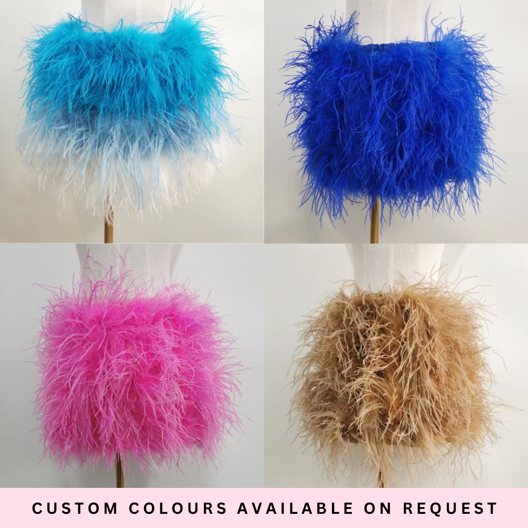 KHLOE Ostrich Feather Skirt