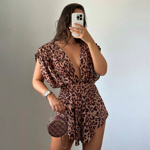 Cheetah print dress with sleeves best sale