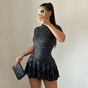 ‘FOR THE FAME’ Sequin Dress - Black