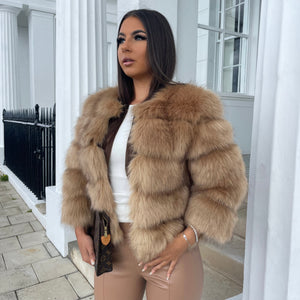 ‘FASHION WEEK’ Faux Fur Coat - Toffee