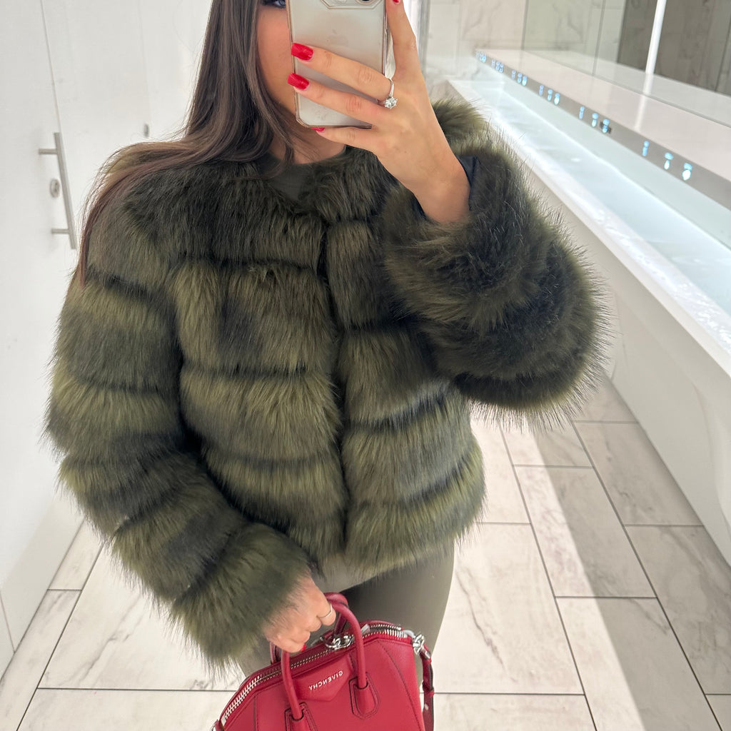 ‘FASHION WEEK’ Faux Fur Coat - Khaki