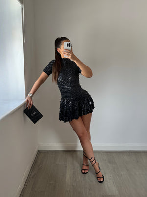 ‘FOR THE FAME’ Sequin Dress - Black