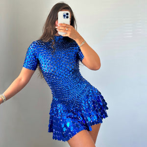 ‘FOR THE FAME’ Sequin Dress - Blue