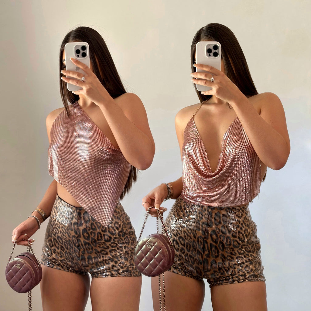 ‘DOUBLE DUTY’ Chainmail Top - Rose