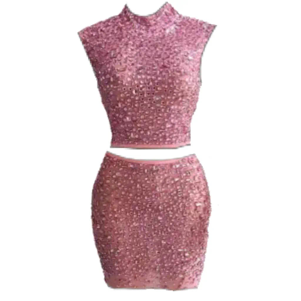 ‘16 WISHES’ Embellished Co Ord - Pink