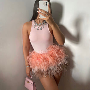 ‘KHLOE’ Ostrich Feather Skirt