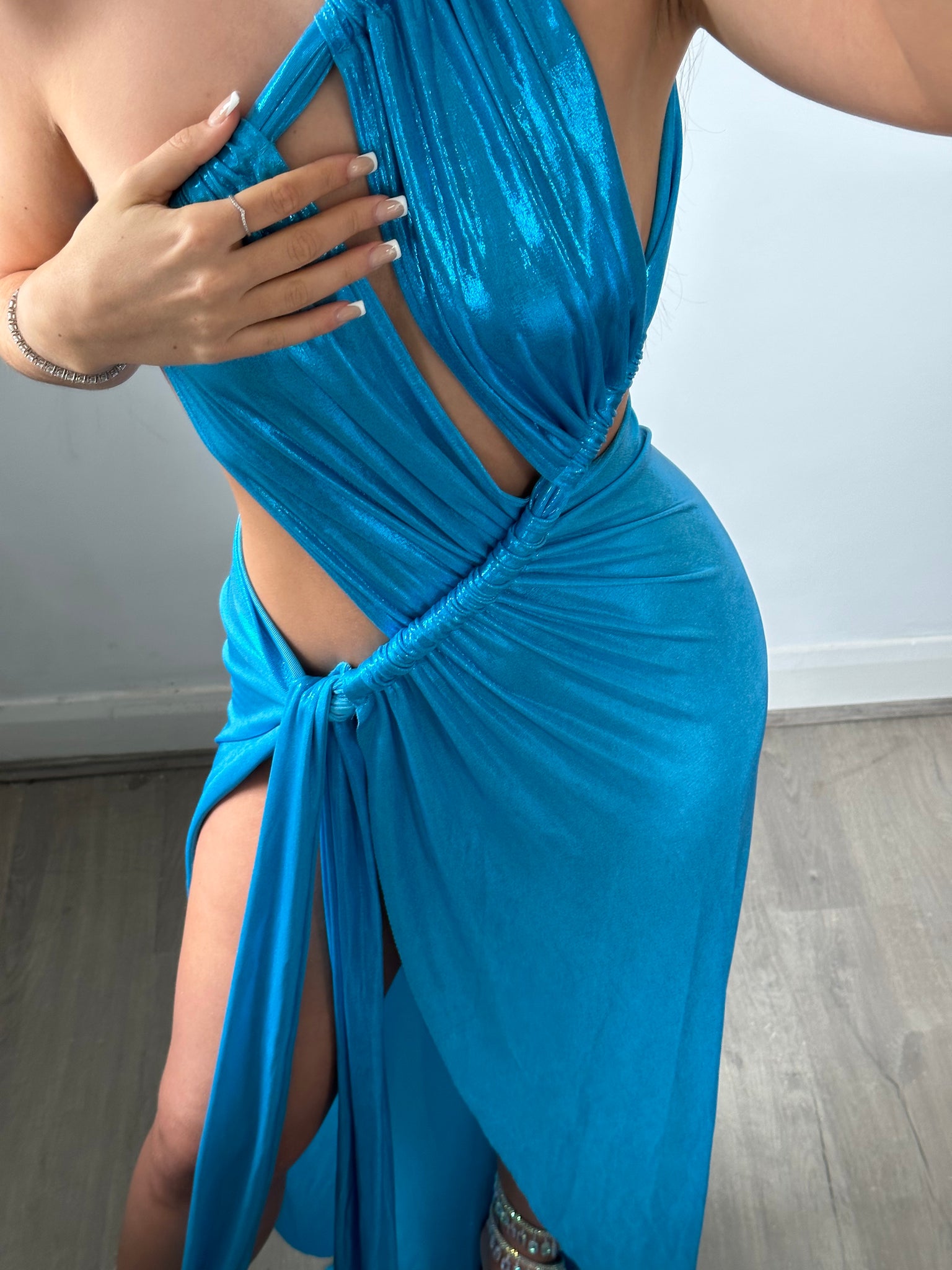 ‘COVE’ Metallic Maxi Dress