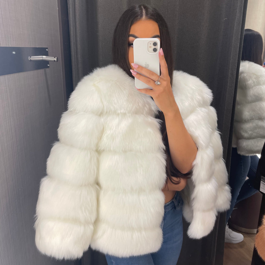 ‘FASHION WEEK’ Faux Fur Coat - White