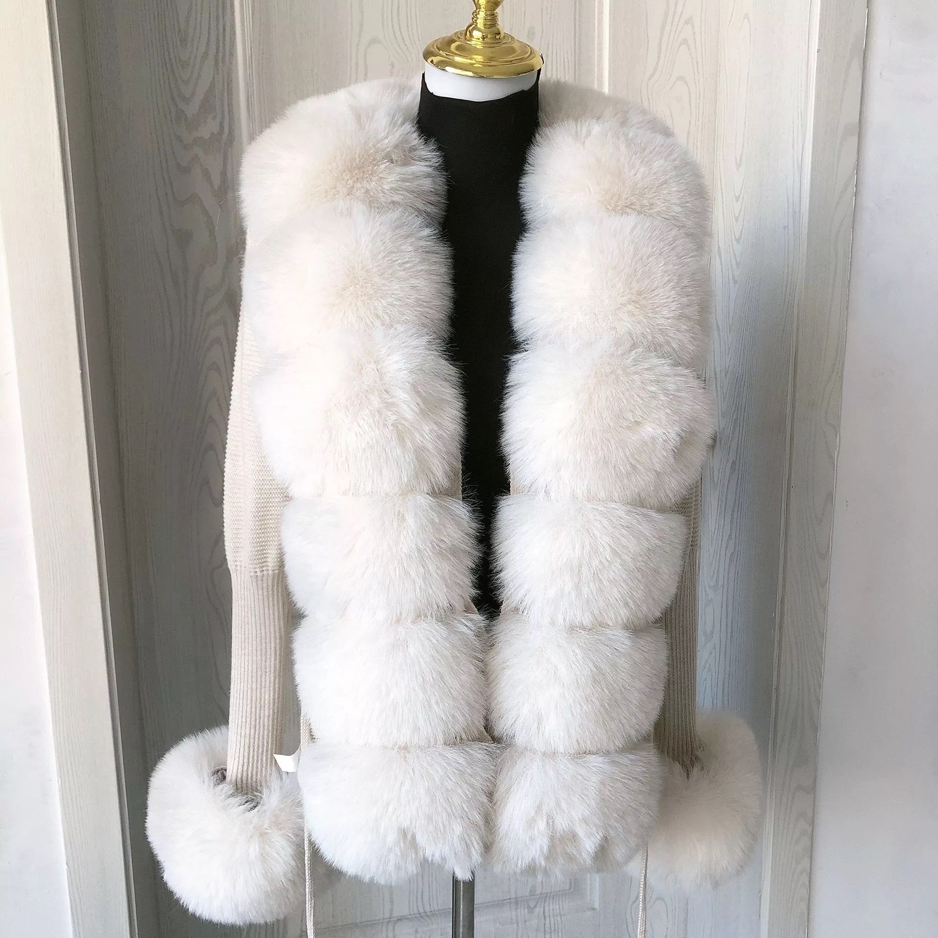 NEW SEASON' Faux Fur Cardigan - Cream – Bella Luxe