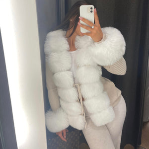 ‘NEW SEASON’ Faux Fur Cardigan - Cream