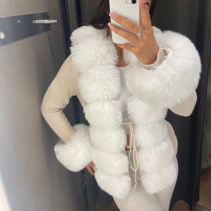 ‘NEW SEASON’ Faux Fur Cardigan - Cream