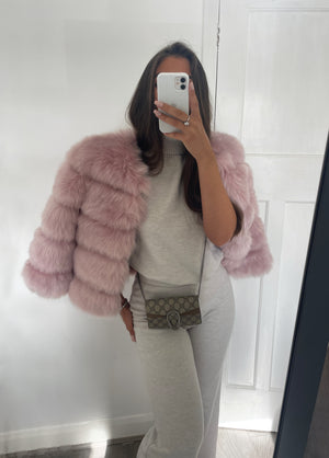 ‘FASHION WEEK’ Faux Fur Coat - Dusky Pink